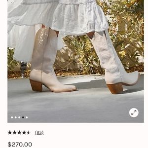 Free People Jeffrey Campbell Dagget western boots latte ivory cream 8